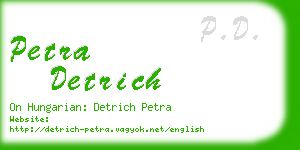 petra detrich business card